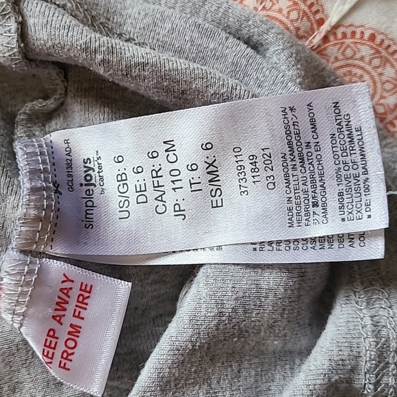 Simple Joy's by Carter girls size 6 unicorn long sleeve t-shirt - Picture 4 of 12